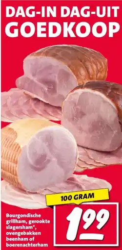 Nettorama Bourgondische grillham, gerookte slagersham*, ovengebakken beenham of boerenachterham aanbieding