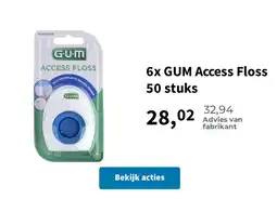 Plein.nl 6x GUM Access Floss 50 stuks aanbieding