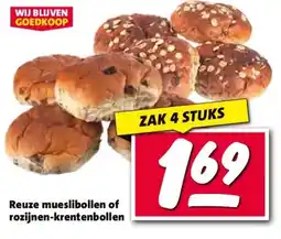 Nettorama Reuze mueslibollen of rozijnen-krentenbollen aanbieding