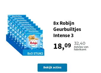 Plein.nl 8x Robijn Geurbuiltjes Intense 3 aanbieding