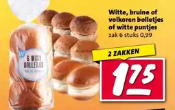 Nettorama Witte, bruine of volkoren bolletjes of witte puntjes aanbieding