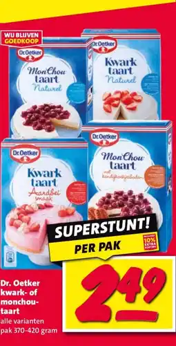 Nettorama Dr. Oetker kwark- of monchou- taart aanbieding