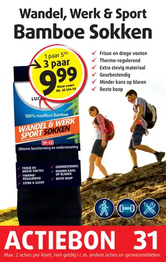 Lucovitaal Wandel, Werk & Sport Bamboe Sokken aanbieding