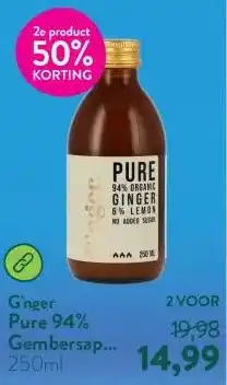 Holland & Barrett Pure 94% Gembersap BIO aanbieding