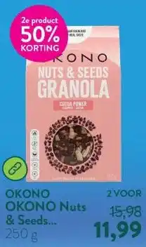 Holland & Barrett OKONO Nuts & Seeds Granola Cocoa Power Coconut & Cocoa aanbieding