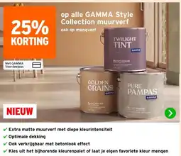 GAMMA op alle GAMMA Style Collection muurverf aanbieding