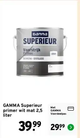 GAMMA GAMMA Superieur primer wit mat 2,5 liter aanbieding