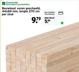 GAMMA Bouwhout vuren geschaafd, aanbieding