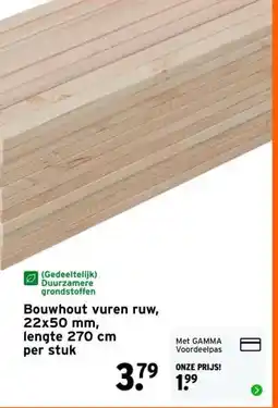 GAMMA Bouwhout vuren ruw, aanbieding