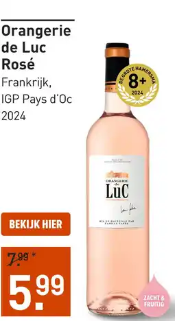 Gall & Gall Orangerie de Luc Rosé 75CL aanbieding