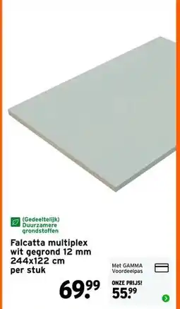 GAMMA Falcatta multiplex wit gegrond aanbieding