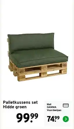 GAMMA Palletkussens set Hidde groen aanbieding