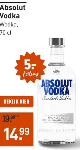 Gall & Gall Absolut Vodka 70CL aanbieding