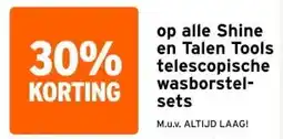 GAMMA op alle Shine en Talen Tools telescopische wasborstel- sets aanbieding