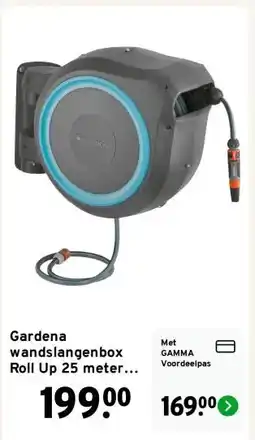 GAMMA Gardena wandslangenbox Roll Up 25 meter incl. tuinspuit aanbieding