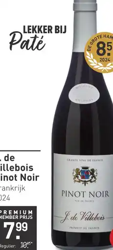 Gall & Gall J. de Villebois Pinot Noir 75CL aanbieding