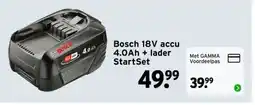 GAMMA Bosch 18V accu 4.0Ah + lader StartSet aanbieding