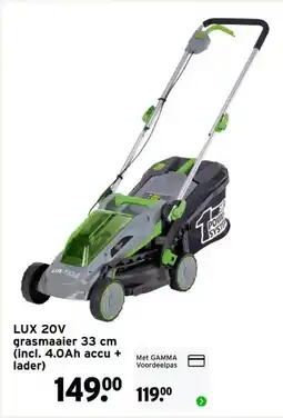 GAMMA LUX 20Vgrasmaaier 33 cm aanbieding