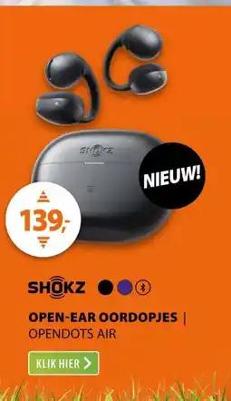 Expert Shokz OpenDots Air Zwart aanbieding