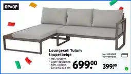 GAMMA Loungeset Tulum taupe/beige aanbieding