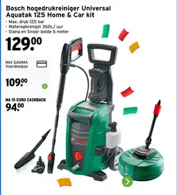 GAMMA Bosch hogedrukreiniger Universal Aquatak 125 Home & Car kit aanbieding