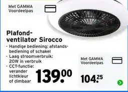GAMMA Plafond- ventilator Sirocco aanbieding