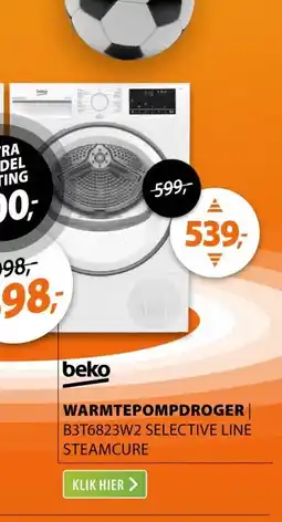 Expert Beko B3T6823W2 SteamCure Selective Line Wit aanbieding