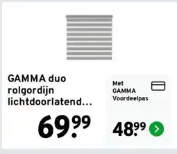 GAMMA GAMMA duo rolgordijn lichtdoorlatend grijs (kleurnr. 4501) 60x160 cm (bxh) aanbieding