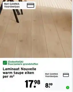 GAMMA Laminaat Nouvelle warm taupe eiken aanbieding