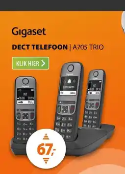 Expert Gigaset A705 Trio Zwart aanbieding