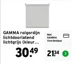 GAMMA GAMMA rolgordijn lichtdoorlatend lichtgrijs (kleurnr. 5732) 60x190 cm (bxh) aanbieding