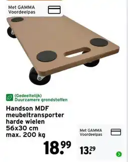 GAMMA Handson MDF meubeltransporter harde wielen aanbieding