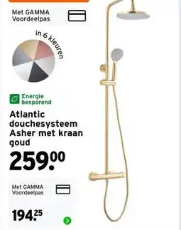 GAMMA Atlantic douchesysteem Asher met kraan goud aanbieding