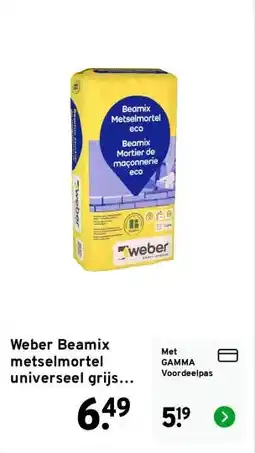 GAMMA Weber Beamix metselmortel universeel grijs 20 kg aanbieding