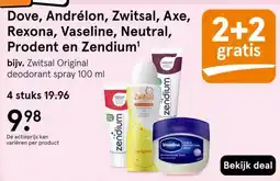 Etos Dove, Andrélon, Zwitsal, Axe, Rexona, Vaseline, Neutral, Prodent en Zendium' aanbieding