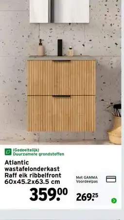 GAMMA Atlantic wastafelonderkast Raff eik ribbelfront aanbieding