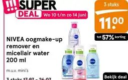 Etos NIVEA oogmake-up remover en micellair water 200 ml aanbieding