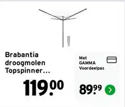 GAMMA Brabantia droogmolen Topspinner antraciet 50 m aanbieding