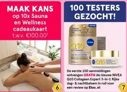 Etos MAAK KANS op 10x Sauna en Wellness cadeaukaart t.w.v. €100.00¹ aanbieding
