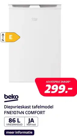 Electroworld Beko FNE1074N COMFORT aanbieding