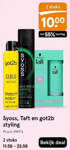 Etos Syoss, Taft en got2b styling aanbieding