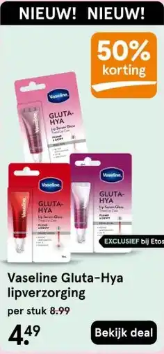 Etos Vaseline Gluta-Hya lipverzorging aanbieding