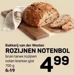 Ekoplaza Bakkerij van der Westen ROZIJNEN NOTENBOL aanbieding