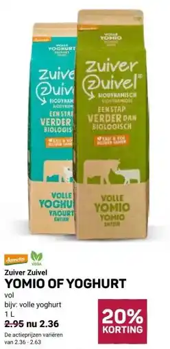 Ekoplaza Zuiver Zuivel YOMIO OF YOGHURT aanbieding