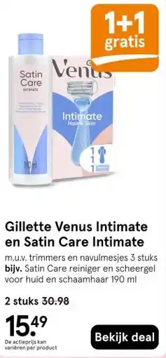 Etos Gillette Venus Intimate en Satin Care Intimate aanbieding