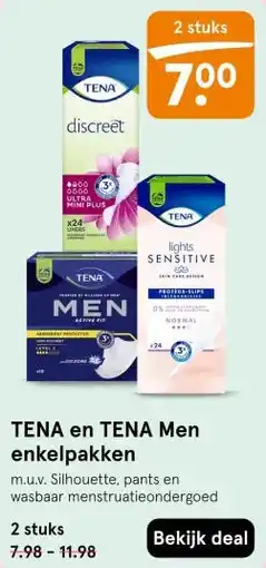 Etos TENA en TENA Men enkelpakken aanbieding