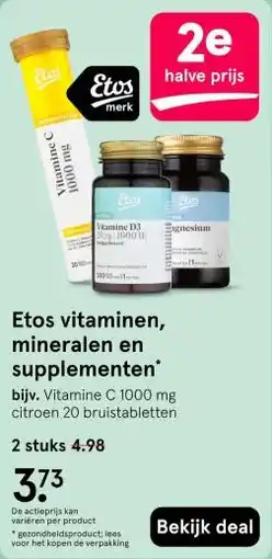 Etos Etos vitaminen, mineralen en supplementen aanbieding