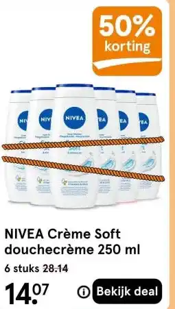 Etos NIVEA Crème Soft douchecrème 250 ml aanbieding