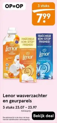 Etos Lenor wasverzachter en geurparels aanbieding