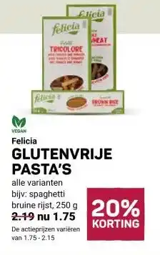 Ekoplaza Felicia GLUTENVRIJE PASTA'S aanbieding